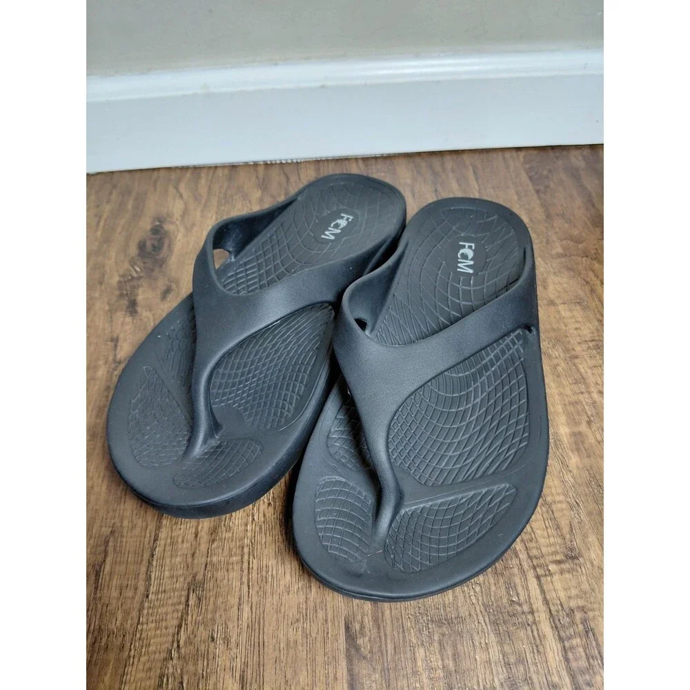 FCM Island Surf Black Cushioned FLIP/FLOP mens 10 EU 43 Comfort Rebound Foam